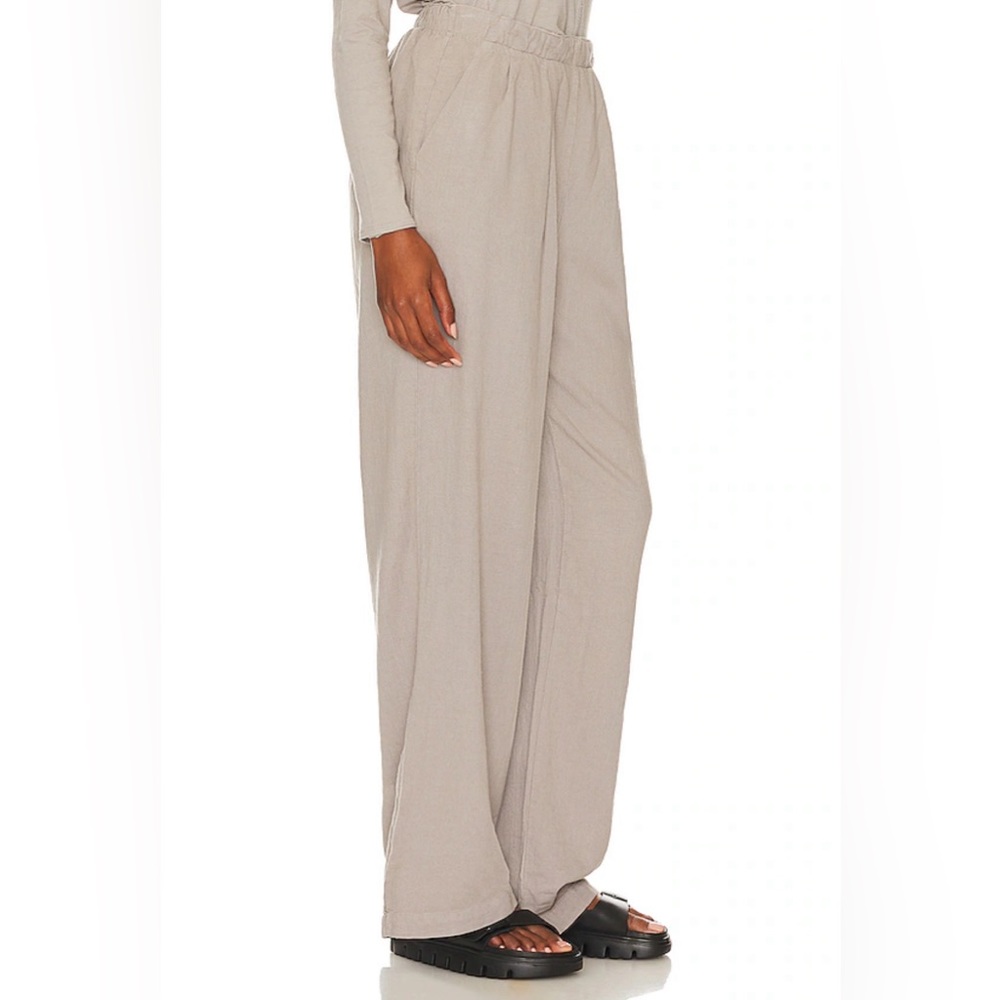 NWT BOBI linen pull on pants and cropped jacket coord set in gray lead Small - Picture 11 of 13